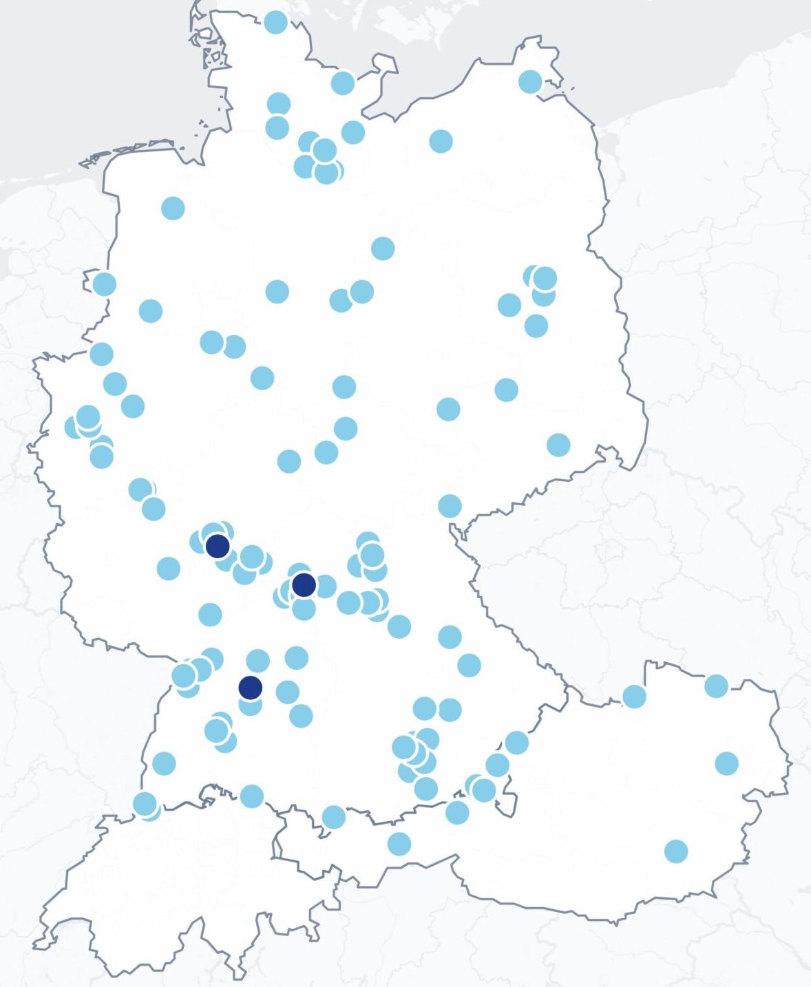 Karte mit LRS Deutschland Standorten